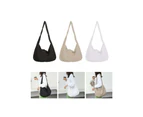 Fashion Hobo Bags Crossbody Bag Shoulder Bag Pouch Gift for Women Girl Solid Color Travel Casual Bags Black/White/Khaki-Color-White