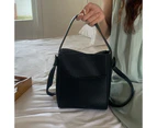 Fashion Bucket Bags Leather Crossbody Bag Shoulder Bag Pouch Gift for Women Girl Travel Casual Handbag Apricot/Black-Color-apricot