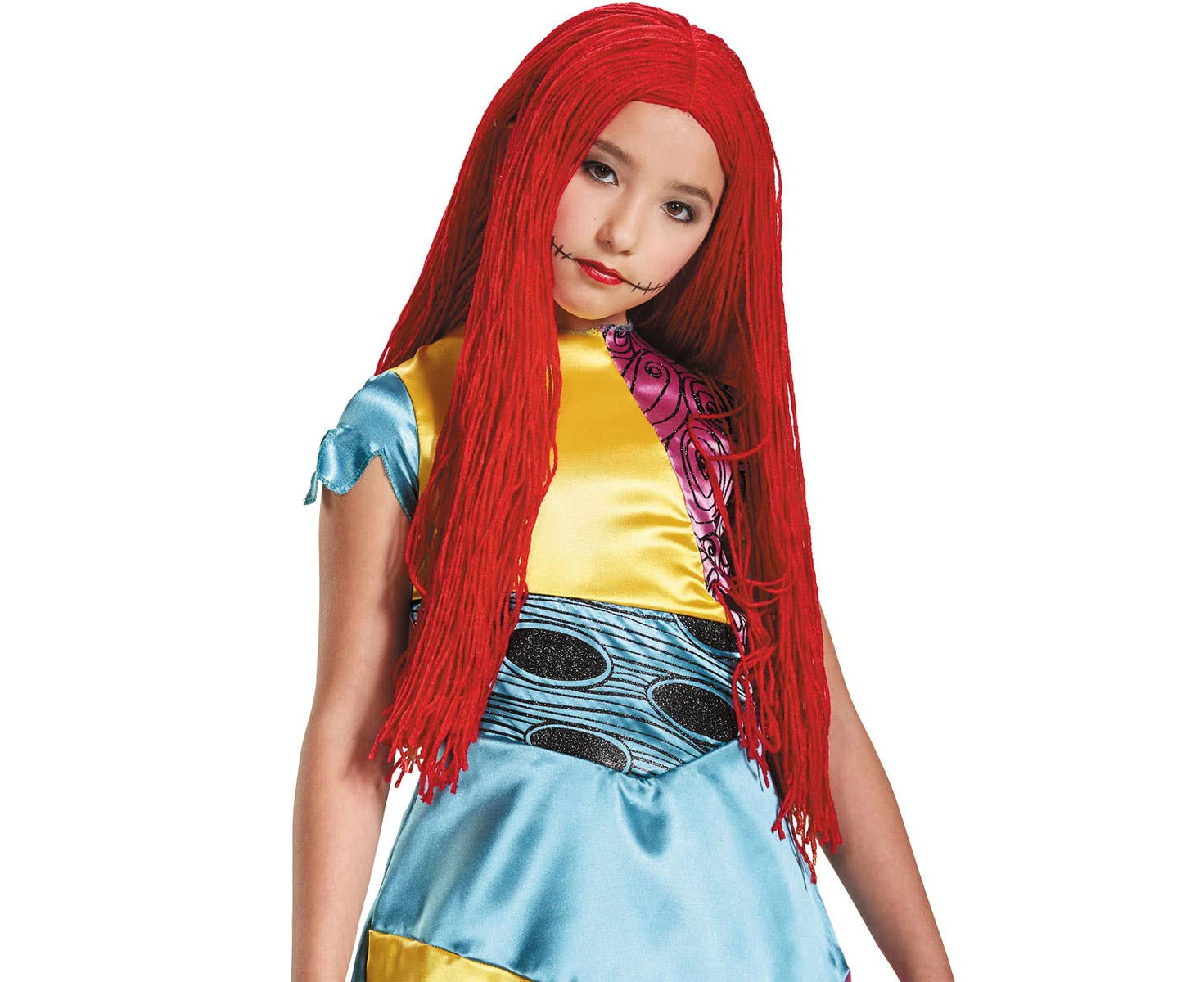 Nightmare Before Christmas Girls Red Sally Costume Wig Genuine Disguise - New