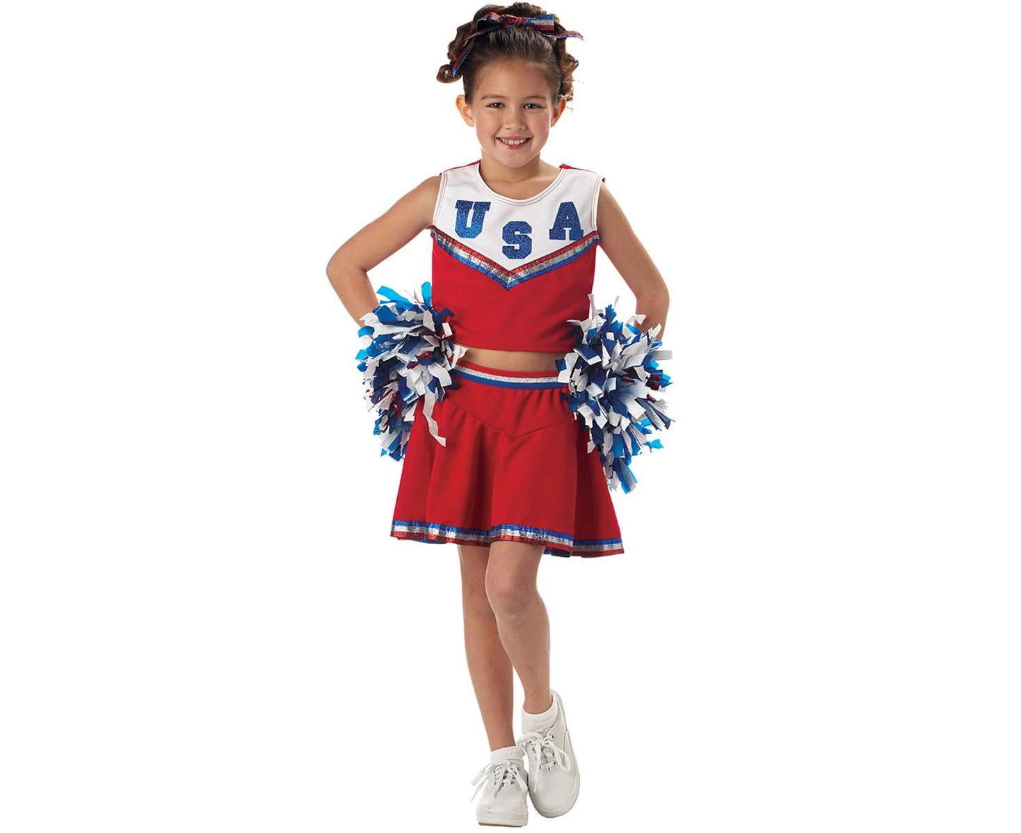 USA Cheerleader Girls Dress Up Costume Girls