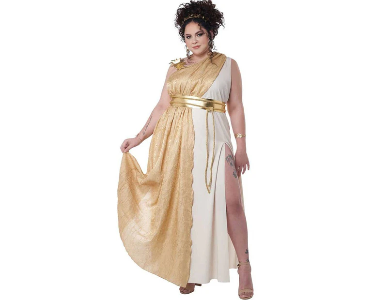Golden Goddess Womens Plus Size Toga Costume Womens