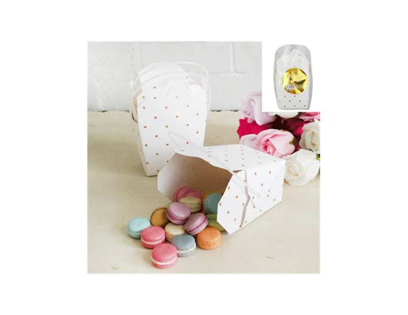 Gold and White Polka Dot 3 Pack Paper Favour Boxes
