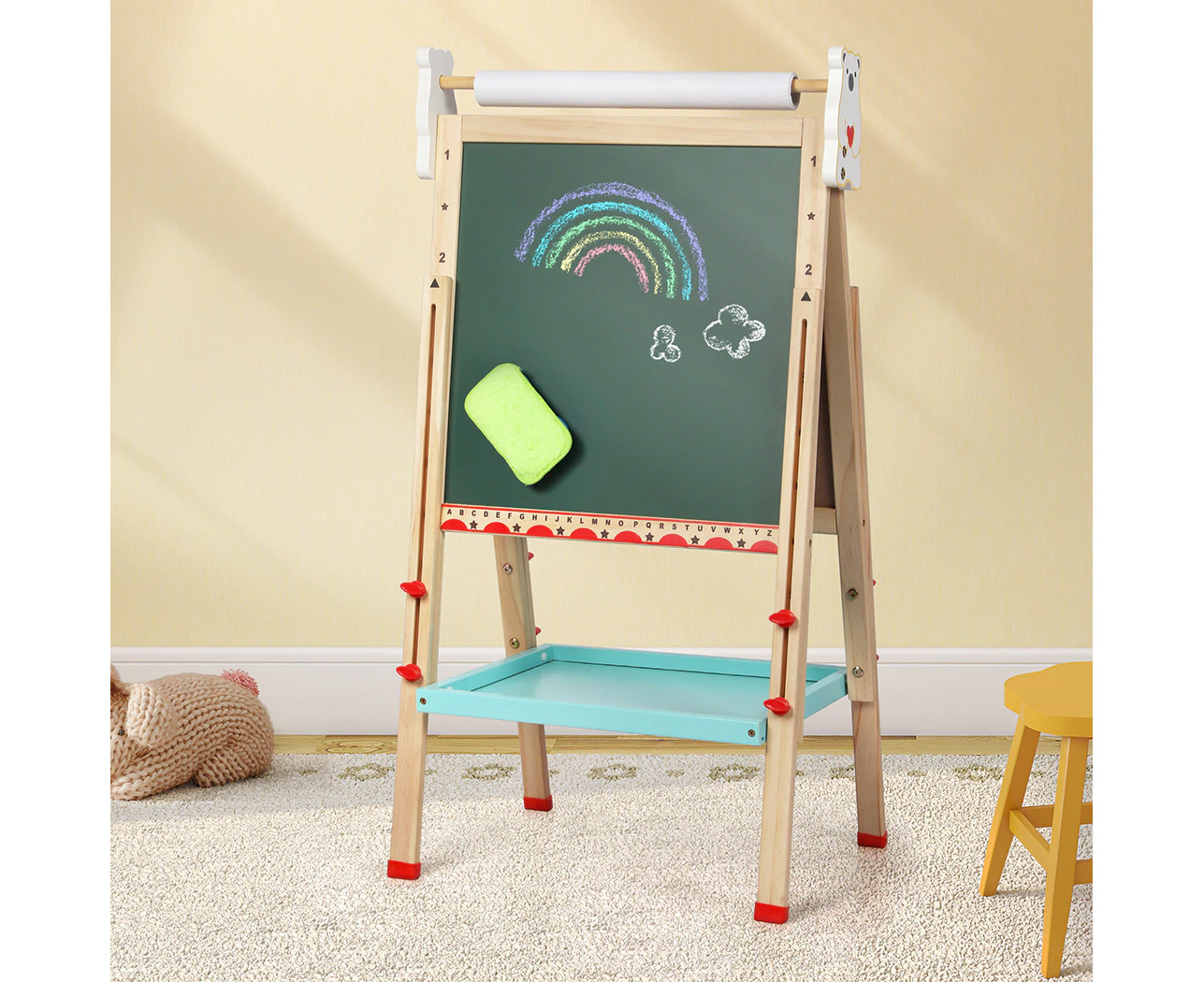 Bopeep Kids Easel Drawing Magnetic Board Children Wooden Double-sided 87-117cm