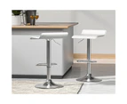 Bar Stools Set of 2 Adjustable Kitchen Stool Chairs White