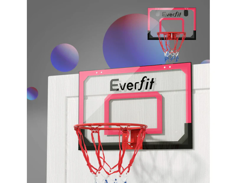 Everfit 23" Mini Basketball Hoop Backboard Door Wall Mounted Sports Kids Red