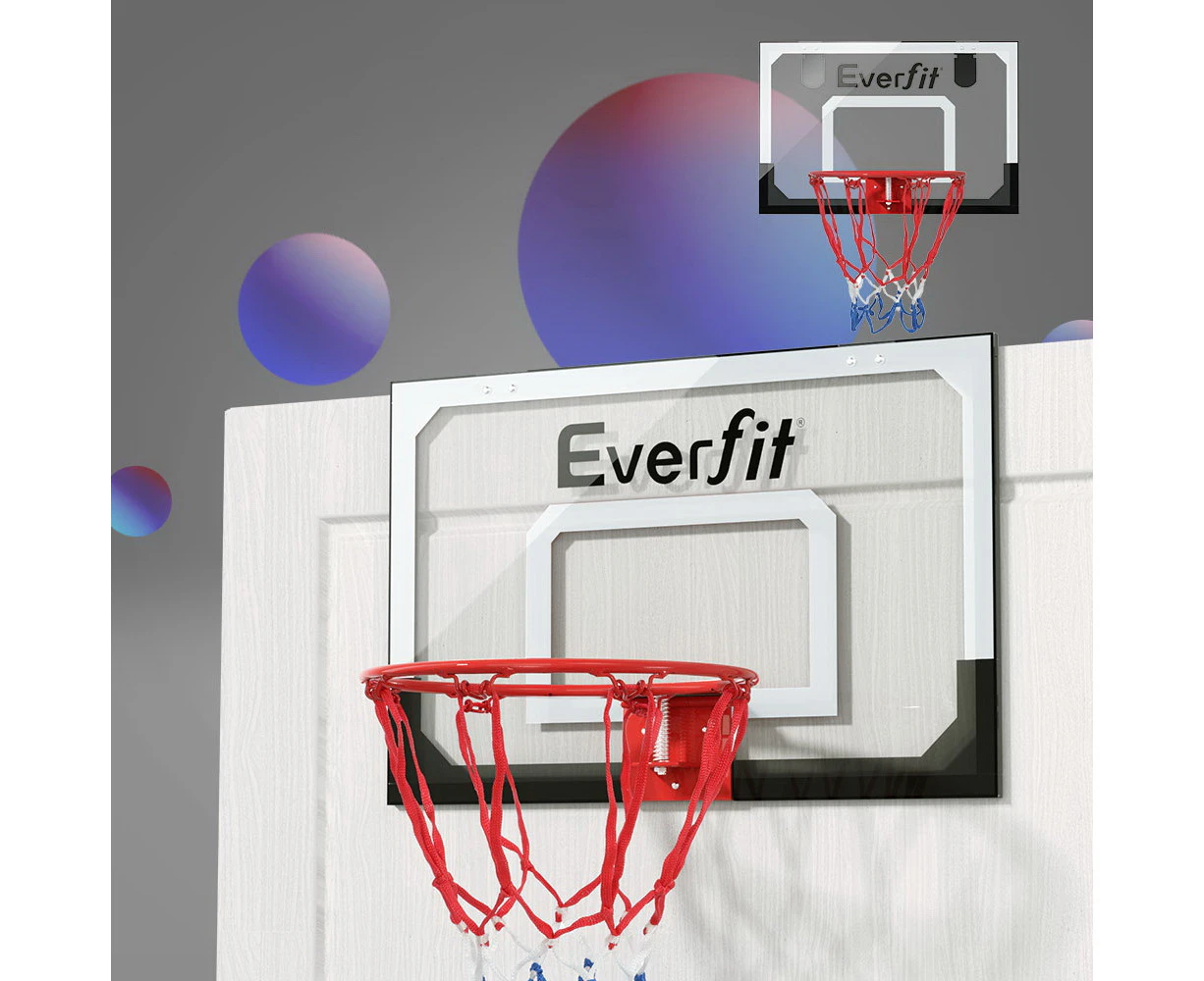 Everfit 23" Mini Basketball Hoop Backboard Door Wall Mounted Sports Kids Black