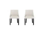 Artiss Dining Chairs Set of 2 Corduroy Wooden Beige