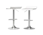 Bar Stools Set of 2 Adjustable Kitchen Stool Chairs White