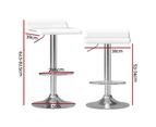 Bar Stools Set of 2 Adjustable Kitchen Stool Chairs White