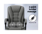 Artiss 2 Point Massage Office Chair Fabric Black