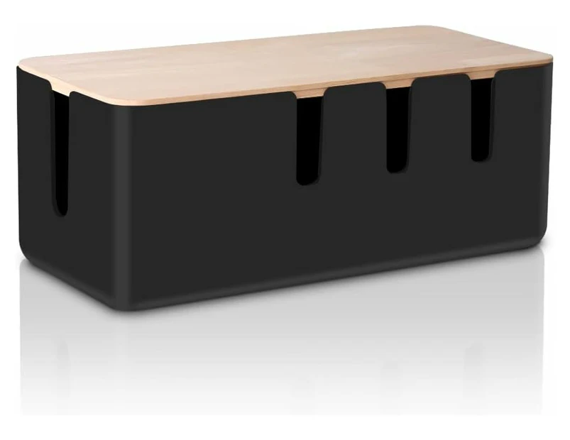 Cable Management Box Solid Wood Lid