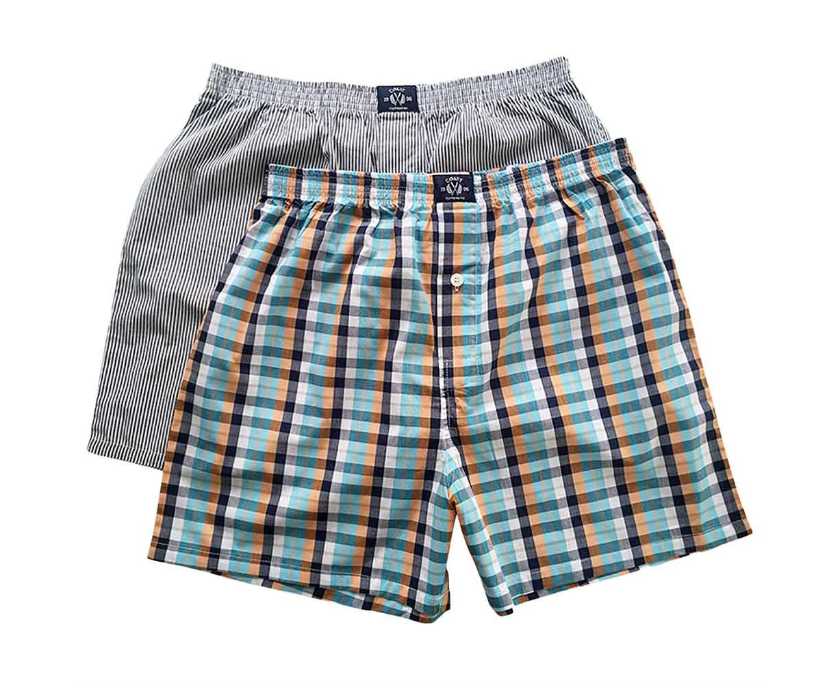 Coast Mens 2-Pack Woven Boxer MCPB0001 Multi