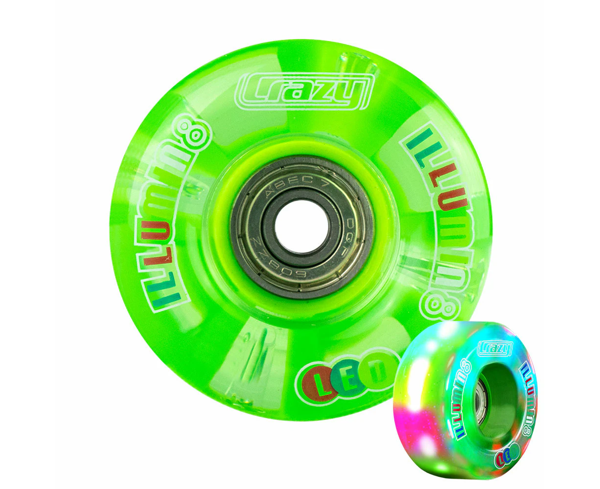 illumin8 LED Light-Up Roller Skate Wheels - Green