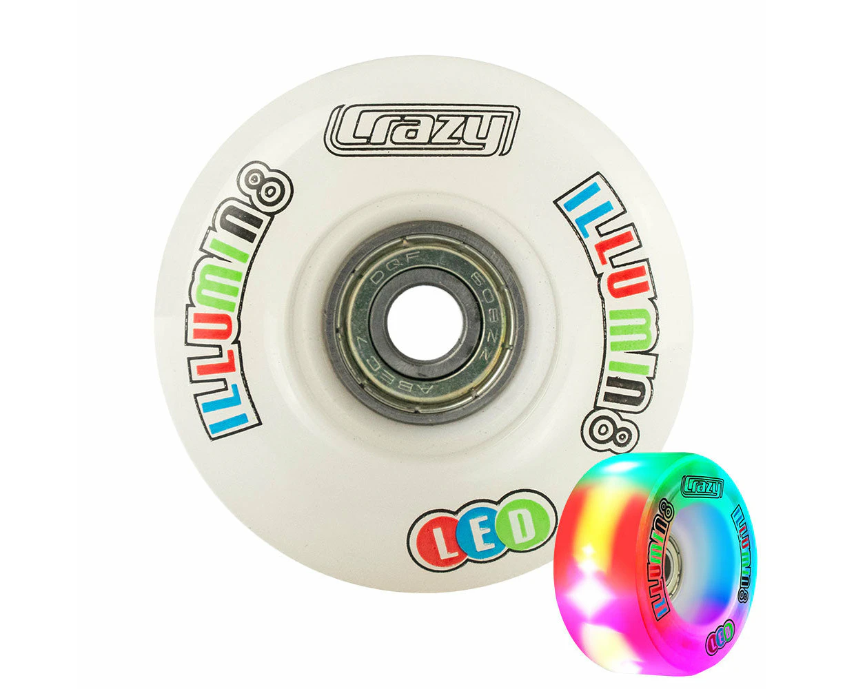 illumin8 LED Light-Up Roller Skate Wheels - White