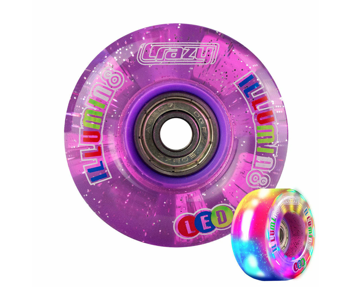 illumin8 LED Light-Up Roller Skate Wheels - Purple