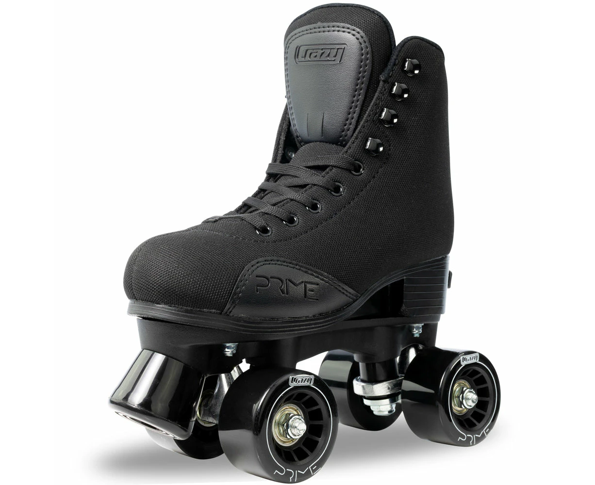 Crazy Skates PRIME Size Adjustable Roller Skates - Black - Black