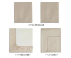CleverPolly Vintage Washed Microfibre Sheet Set - Linen