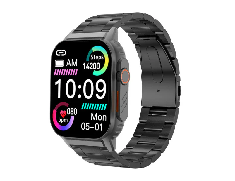 WIWU HD Screen Smart Watch 2.01 Inch with Waterproof HRV Fitness Tracker-Black