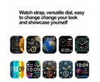 WIWU HD Screen Smart Watch 2.01 Inch with Waterproof HRV Fitness Tracker-Black