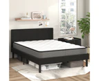 Advwin Bed Frame Double Size Leather Mattress Base Upholstered Platform With Headboard Black