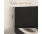 Advwin Bed Frame Single Size Leather Mattress Base Upholstered Platform With Headboard Black