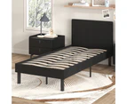 Advwin Bed Frame Single Size Leather Mattress Base Upholstered Platform With Headboard Black