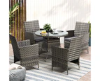 Livsip Outdoor Dining Set Table & Chairs 5PCS Patio Furniture Lounge Setting