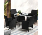 Livsip 5 PCS Outdoor Dining Set Table & Chairs Patio Furniture Lounge Setting