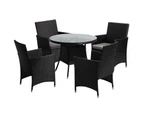 Livsip 5 PCS Outdoor Dining Set Table & Chairs Patio Furniture Lounge Setting