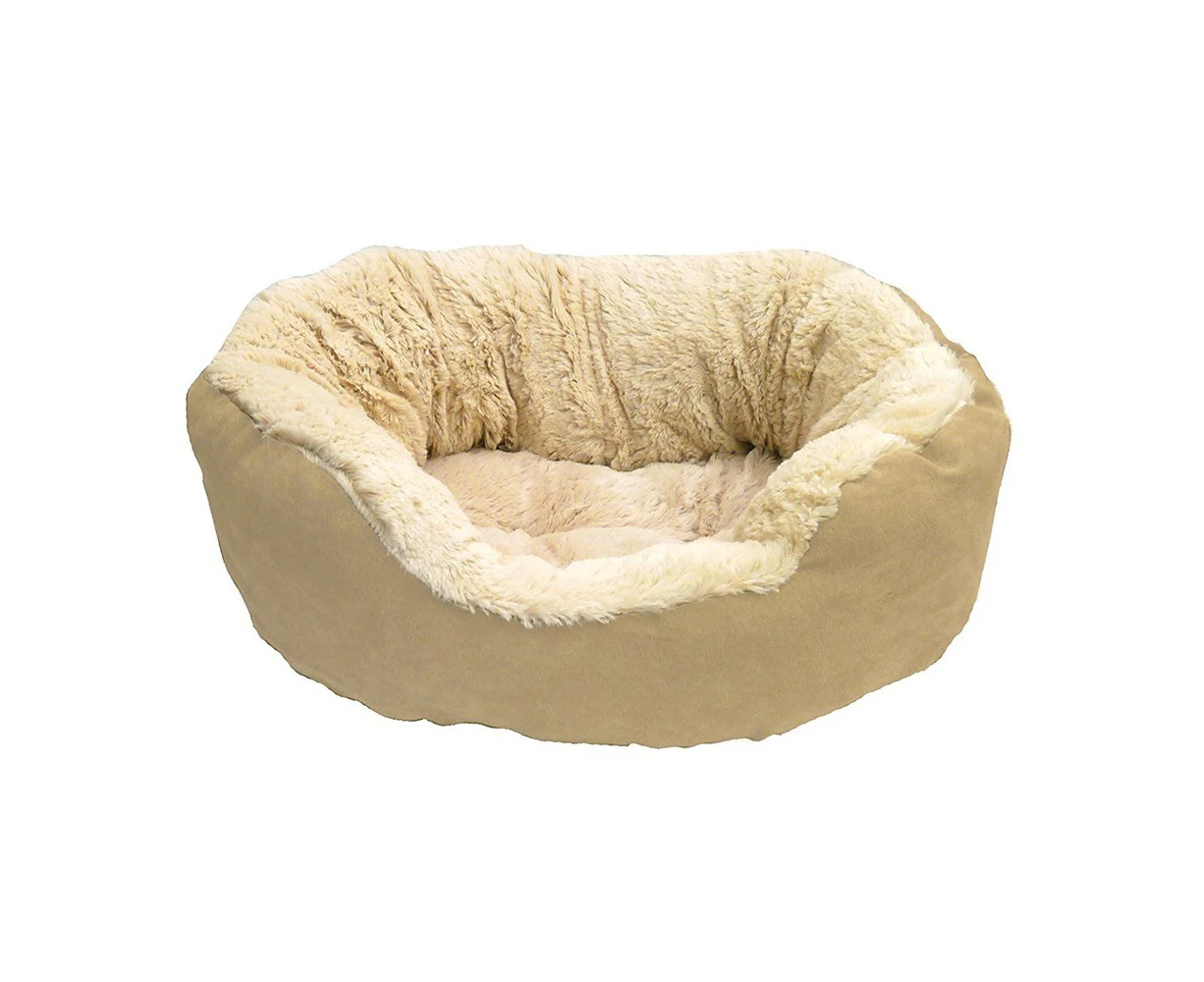 Rosewood 63cm Faux Suede Pet Dog Bed Sleeping Plush Comfort Cushion Square Tan