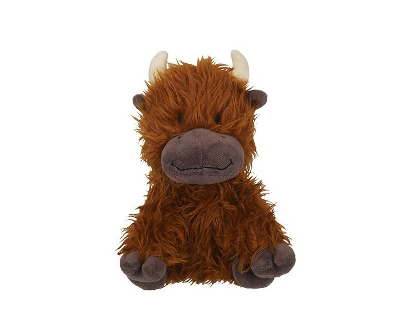 Rosewood Tough Rope Core Cow Plush Pet Dog Outdoor Chew Bite Fetch Toy Brown