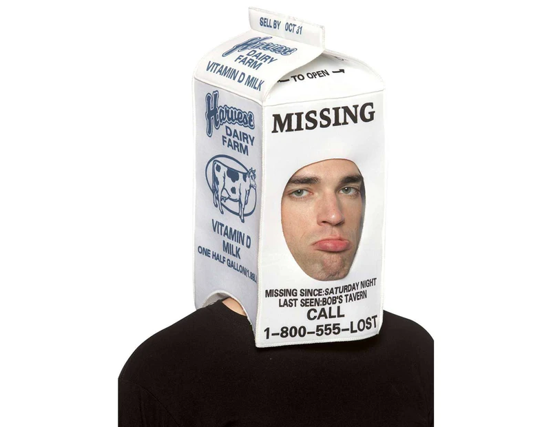 Missing Milk Carton Novelty Headpiece