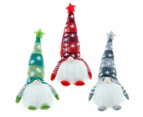 Vibe Geeks Lighted Christmas Gnome Santa Tabletop Christmas Decoration-Battery Operated - Set 4-Red + Green + Grey