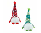 Vibe Geeks Lighted Christmas Gnome Santa Tabletop Christmas Decoration-Battery Operated - Set 4-Red + Green + Grey