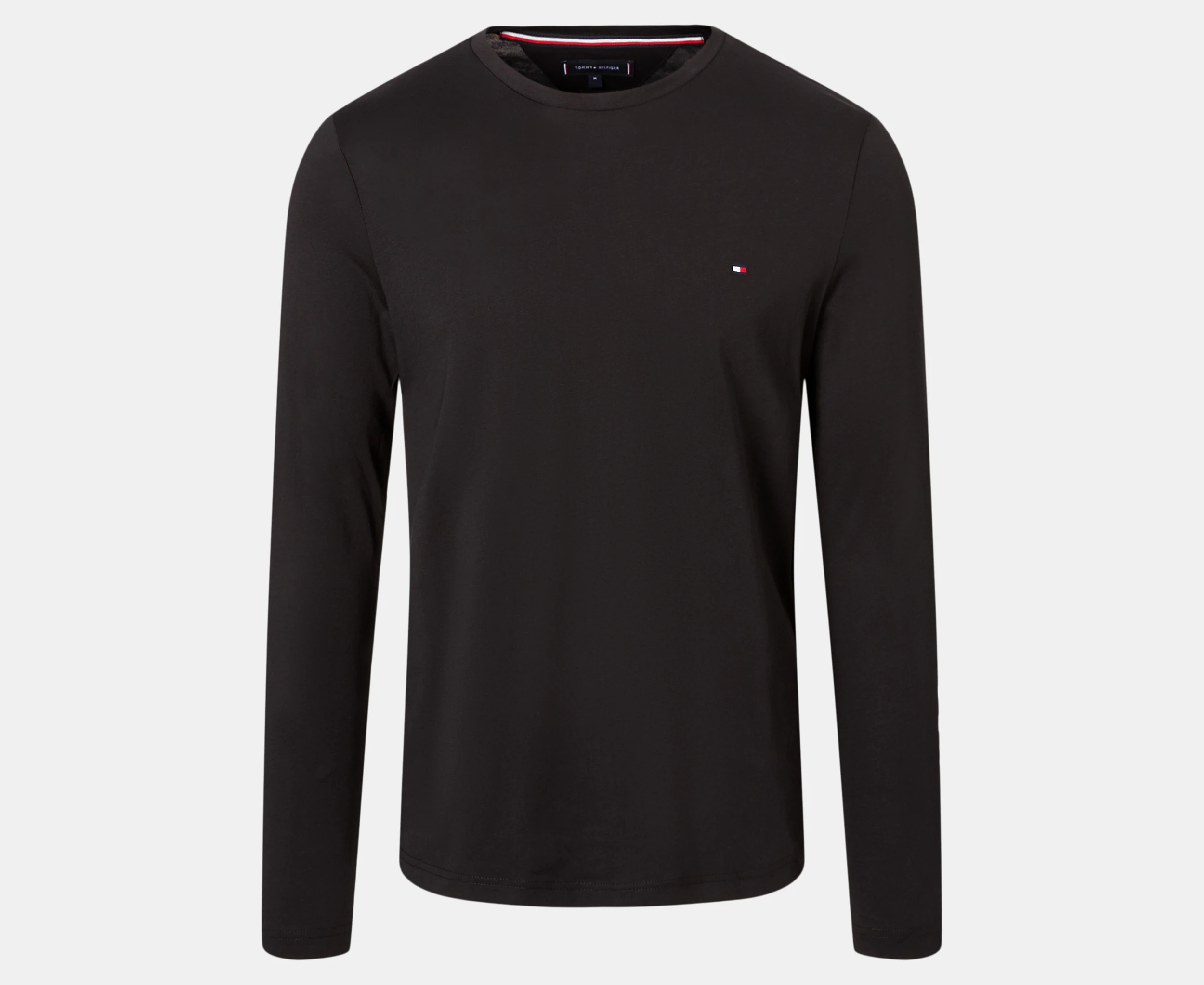 Tommy Hilfiger Men's Logo Long Sleeve Tee / T-Shirt / Tshirt - Black