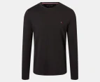 Tommy Hilfiger Men's Logo Long Sleeve Tee / T-Shirt / Tshirt - Black