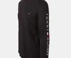 Tommy Hilfiger Men's Logo Long Sleeve Tee / T-Shirt / Tshirt - Black