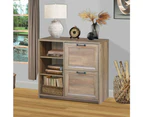 Andy Modern 2-Drawer Office Storage Filling Cabinet - Rustic Oak - Oak