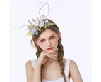 Easter Bunny Flower Headband Decoration Cute Rabbit Headband Fairy Cosplay Wreath Crown