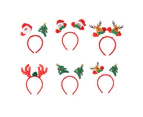 6 Pcs Holiday Headbands,Cute Christmas Head Hat Toppers ,For Christmas Party,Christmas Dinner(B)