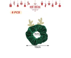 6pcs Christmas Scrunchies Elk Stretch Headband Sparkly Christmas Ponytail