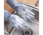 Magic Silicone Rubber Dish Washing Kitchen Gloves Scrubber Cleaning Scrubbing Au - Green