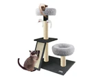CAT TREE SCRATCHING POST w/ RAMP DOUBLE LOUNGER Scratcher Tower Condo Catnip Toy