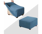COMFEYA Square Ottoman Cover Premium Furniture Protector with Elastic Bottom - blue