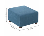 COMFEYA Square Ottoman Cover Premium Furniture Protector with Elastic Bottom - blue