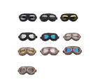 Vintage Pilot Motorcycle Racing Goggles Aviator Retro Atv Utv Dirt Bike Eyewear - Black + Transparent