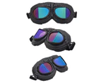 Vintage Pilot Motorcycle Racing Goggles Aviator Retro Atv Utv Dirt Bike Eyewear - Black + Colourful
