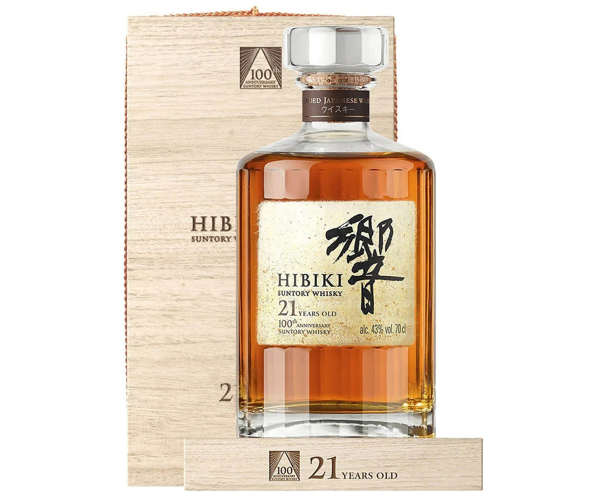 Hibiki 21 Year Old Mizunara Oak 100th Anniversary Edition Blended Japanese Suntory Whisky 700mL