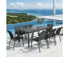 Iberia 178cm Aluminium Outdoor Dining Table Charcoal