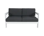 Outie 2pc Set 2+2 Seater Outdoor Sofa Lounge Aluminium Frame White